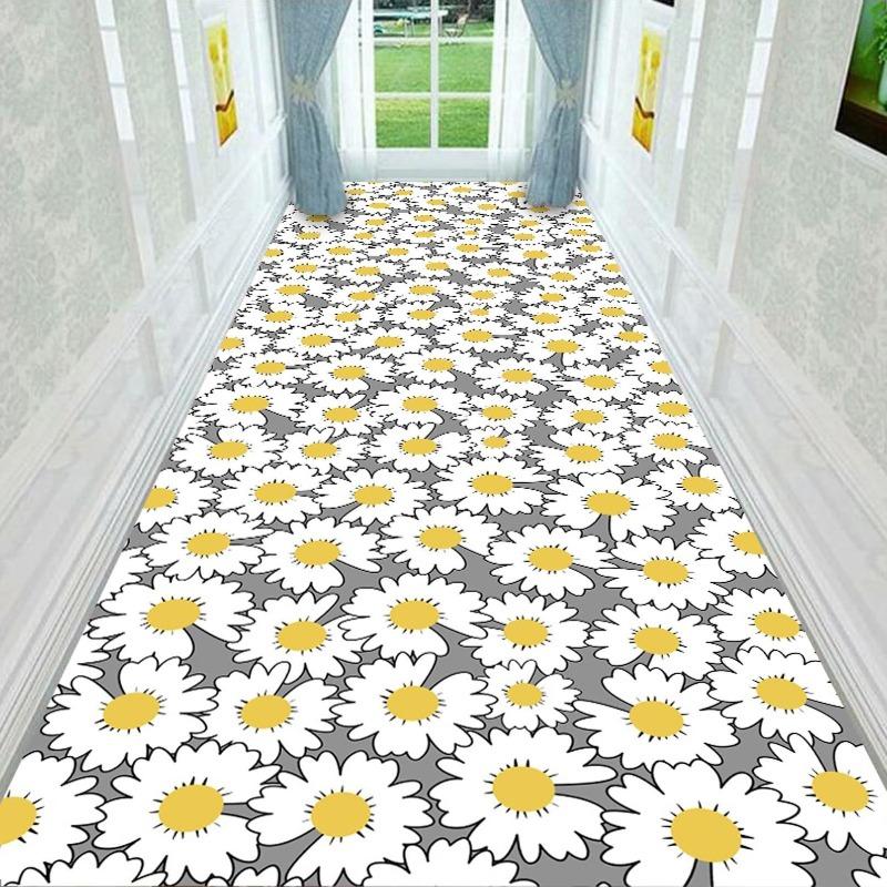 Tappeto Runner Floreale Modello Margherita Tappeto per Corridoio Interno Arredo Casa Quotidiano Tappetino Morbido Antiscivolo Tappeto a Scacchi per Camera da Letto