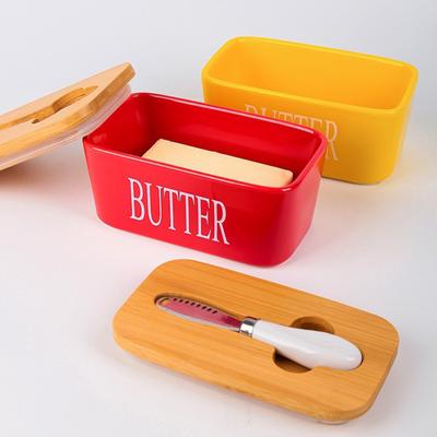 Keramik-Butterdose mit Deckel, Mehrzweckmesser, großes Fassungsvermögen, Butteraufbewahrung für Arbeitsplatte, leicht zu reinigender Butterbehälter, Geschenk für die Küche