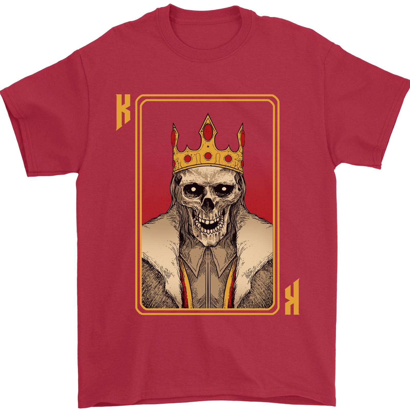 King Playing Card Gothic Skull Poker Mens T-Shirt 100% Cotton S