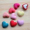 DIY Fabric Bow Bag Button: 15x17mm, Solid Color Peach Heart Design for Handmade Jewelry