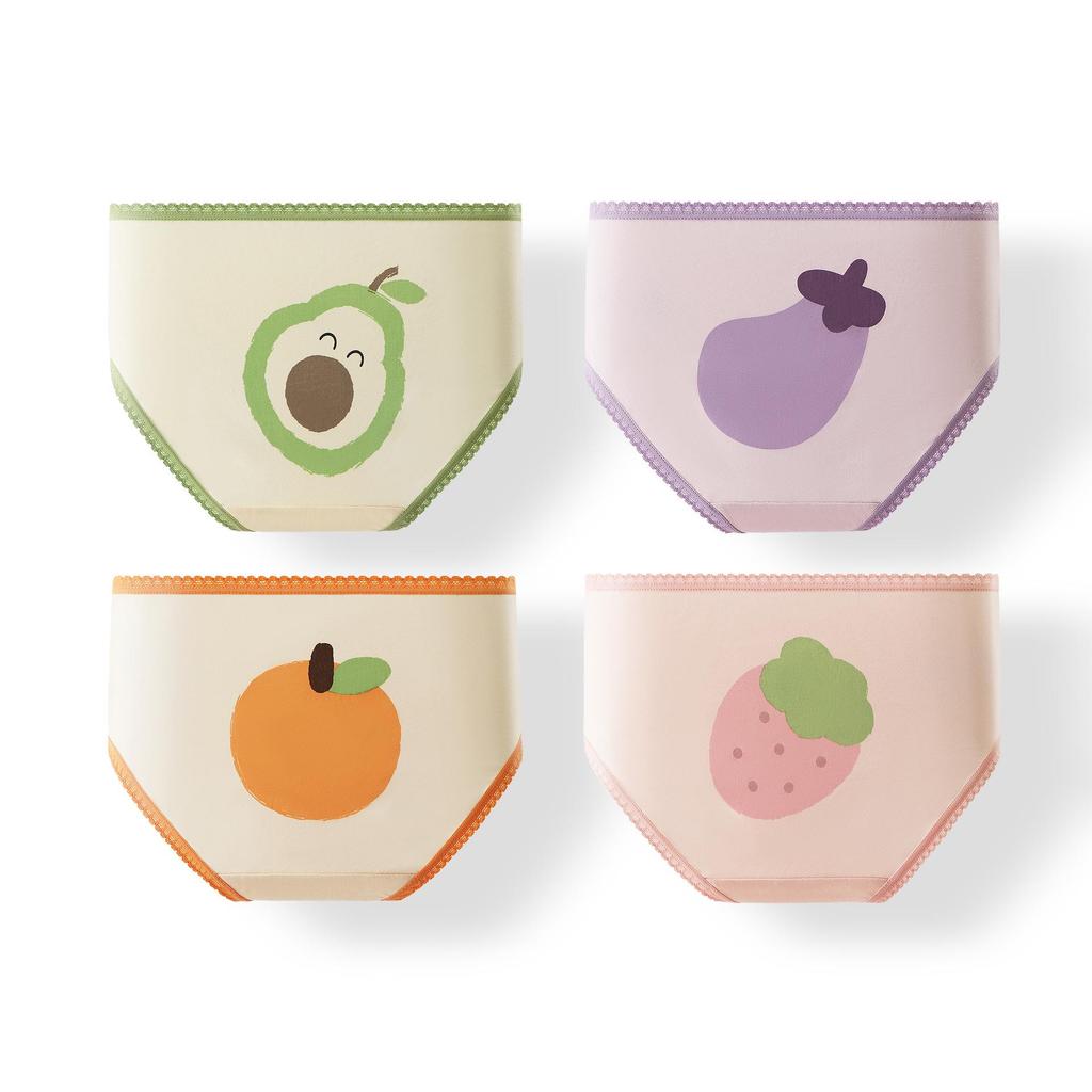 Baby Girls' Cute Cartoon Print Cotton Underpants - Breathable Bow Design for Infants and Toddlers