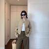 Womens Oversized Baseball Jacket Relaxed Fit Single-Row Button Korean-Japanese Casual Style