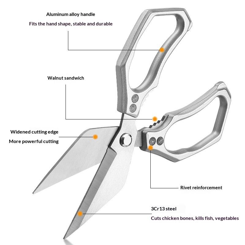 1Pcs Multi Function Tool Food Scissor Stainless Steel Cooking Accessories Kitchen Scissors For Chicken Vegetables Barbecue Meat