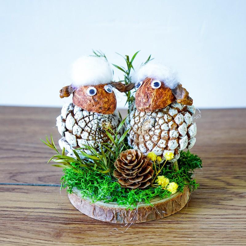 Handmade DIY Dried Flower Kit: Wood Chips, Branches, Pine Cones, Animals - Educational Parent-Child Creative Christmas Activity