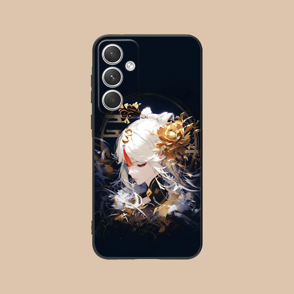 Game GI Ningguang Matte TPU Mobile Phone Case for Samsung Galaxy S26 S25 S24 S23 S22 S21 S20 Note20 Plus FE Ultra Colorful Cover