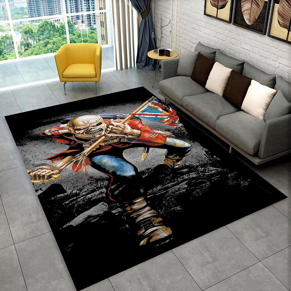 3D I-Iron-M-Maidens Metal Musik Teppich Teppich für Wohnzimmer Schlafzimmer Dekor, Kinder Spiel Rutschfest Dekoration für Sofa Fußmatte Geschenk