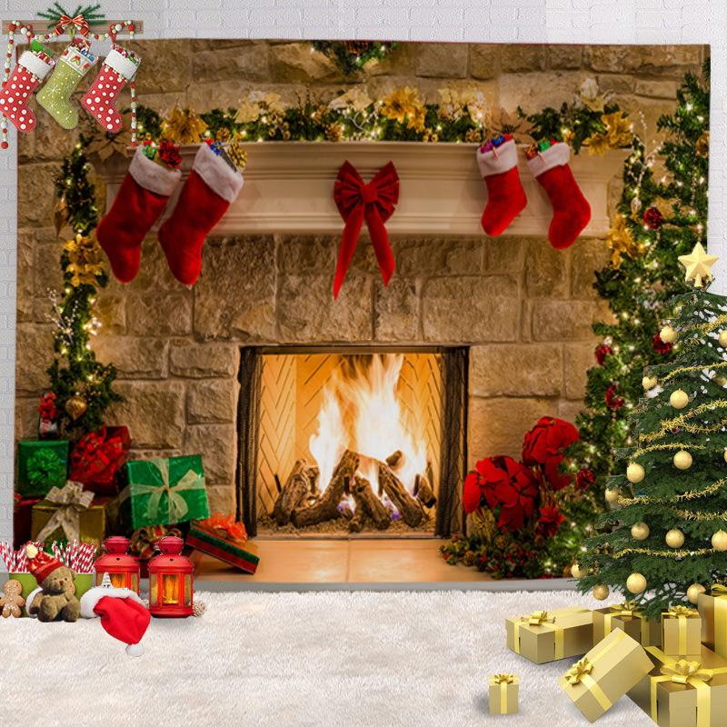 Christmas Spirit Blessing Message Digitalprinted Polyester Tapestries Living Rooms Bedrooms Macrame Wall Hanging Room Decor