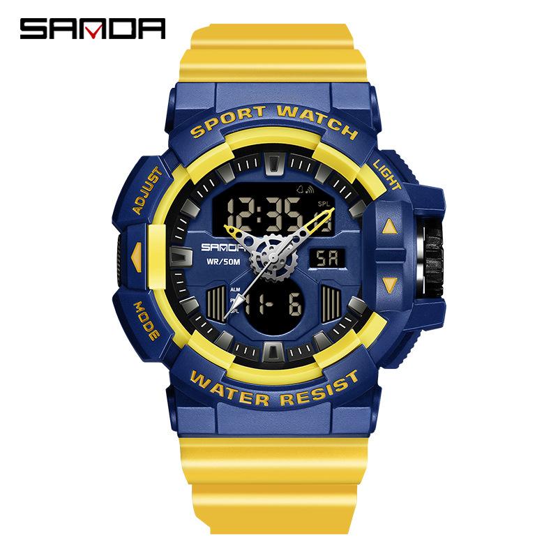 SANDA new multifunctional men's youth outdoor sports waterproof wrist watch