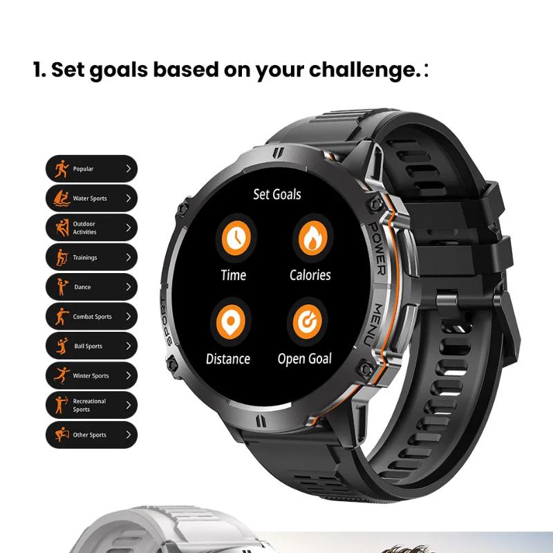 2025 New 1000MAH Super Endurance Smart Watch Men 1.73-inch HD Screen GPS Compass Bluetooth Call Waterproof Sport Smart Watch FOR XIAOMI