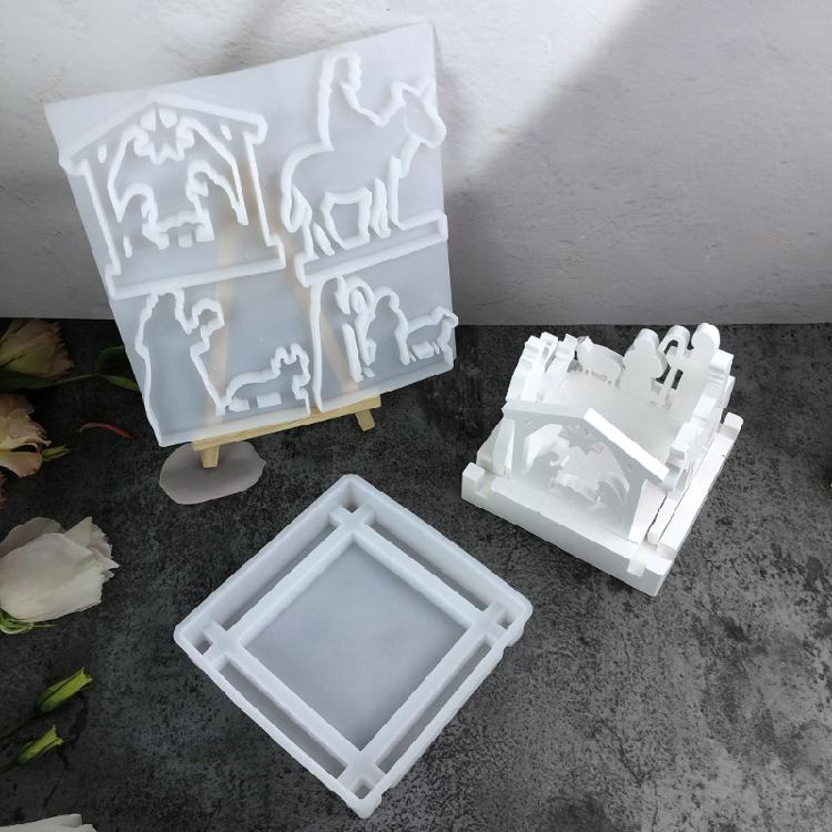 2PCS Nonstick Silicone Ornament Mold Crafting Moulds Prayer Pattern Moulds Table Decorative Molds for Any Interior Space