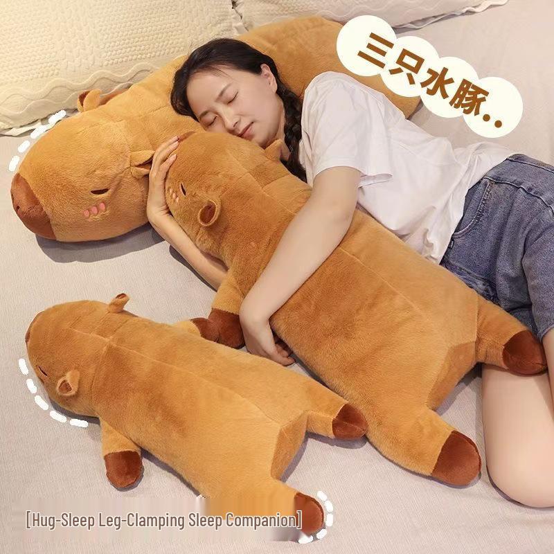 Capybara Plush Doll: Soft Sleeping Stuffed Toy Pillow Gift for Bestie