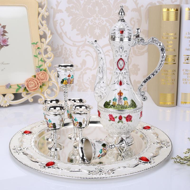 Weinkanne Farbe Zinn Baijiu High-End Kreatives Heimdekorationsstück Geschenk für Männer Weinset Teegeschirr, Weinglas