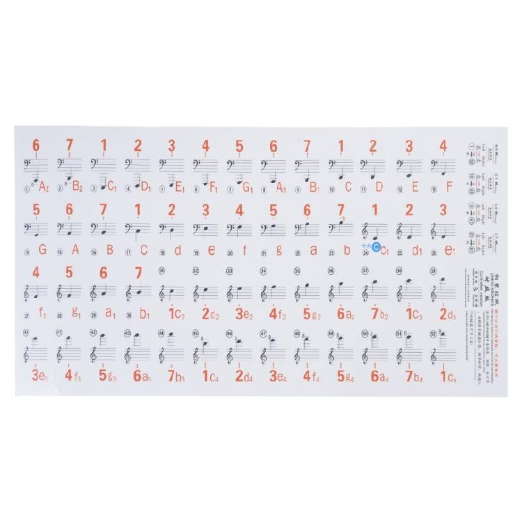 

Piano Keyboard Sticker 88/61/54/49/37 Piano Sticker Clear Removable Piano Keyboard Music Labels for Children 1