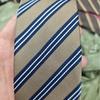 Unisex Japanese Academic Style Striped Tie In Coffee Khaki Brown for Students