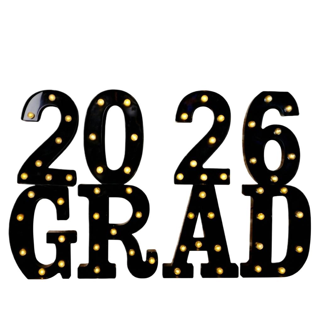 Illuminated 2026 Graduation Sign - 2026 Illuminated Graduation Lightbox Letters, Each Letter Comes With Two AA Batteries.