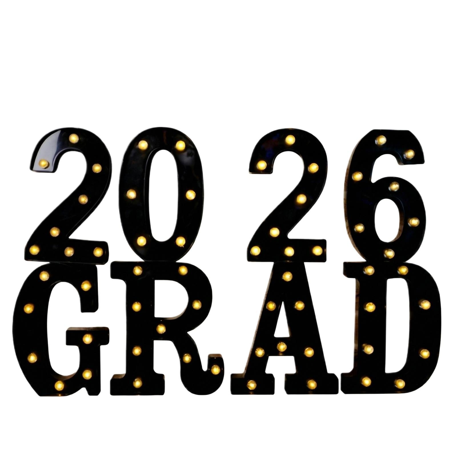 

Illuminated 2026 Graduation Sign - 2026 Illuminated Graduation Lightbox Letters, Each Letter Comes With Two AA Batteries. One Size чёрный