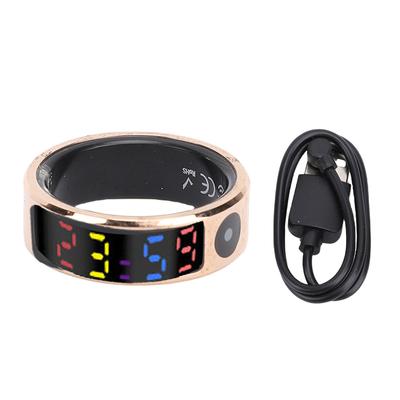 Touch Color Screen Smart Ring Gold Step Counting Smart Sleep Ring with APP Multiple Sports Modes for