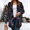 Women's Geometric tribal lines 3D Print Long Sleeve Open Front Cardigan, Casual Loose Fit Lightweight Street Style Outerwear