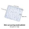 DIY Crystal Epoxy Mini Cat Stud Earrings Silicone Mold, Kitten Series Ear Jewelry Earrings Mold