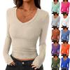 Women's Casual Fashion Deep V Neck Slim Fit Cropped Outing Top