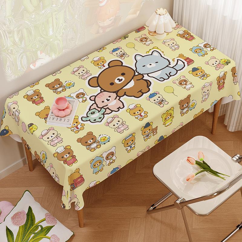 

Cartoon Easy Bear PVC Waterproof and Oilproof Tablecloth Disposable Printed Dining Table Coffee Table Dormitory Deskcloth Cover Cloth 60*90 multifunctional cover