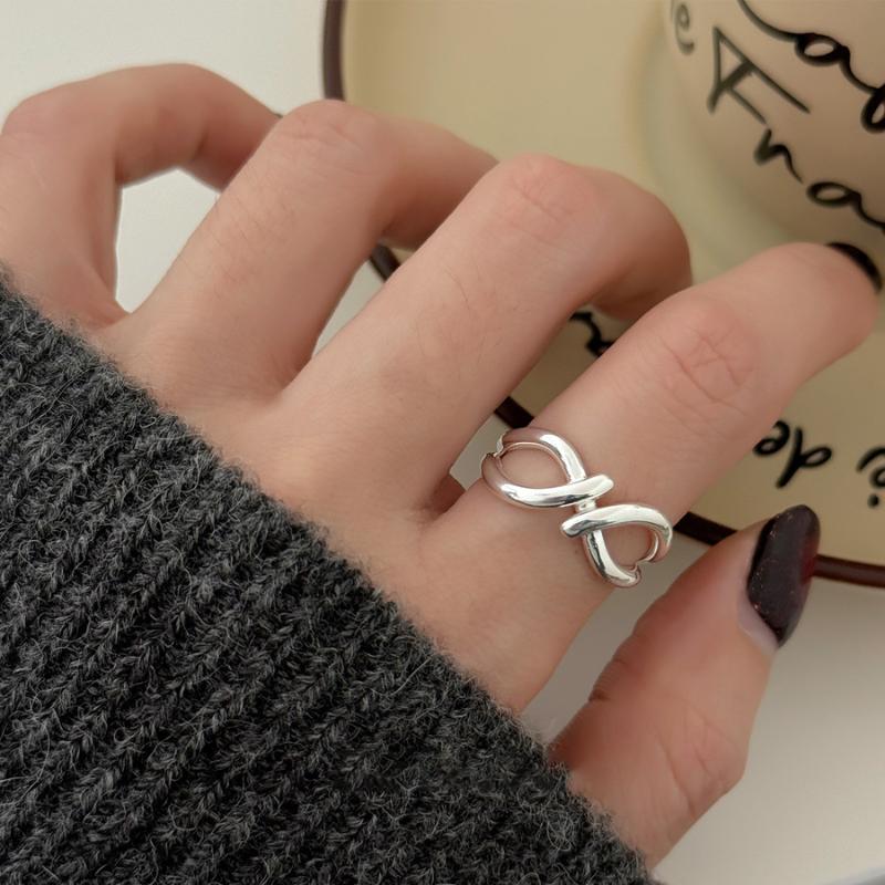Adjustable Rings for Women 1/2PCS Cute Flower Hollow Firework Geometric Line Style for Anniversary Gift