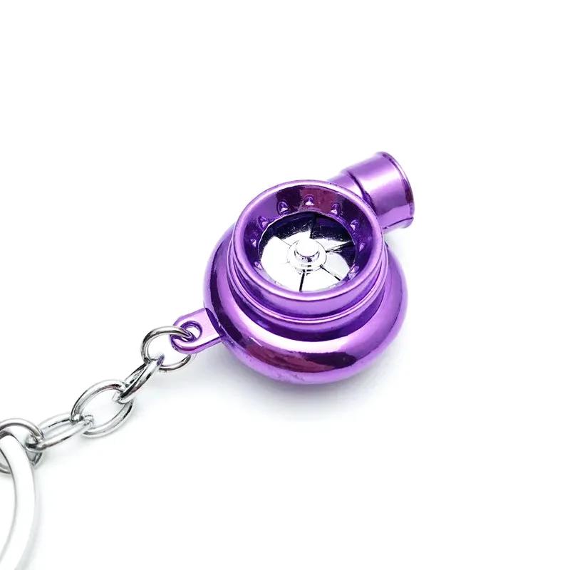 1Pcs Mini Turbo Turbocharger Keychain Spinning Turbine Key Chain Ring Keyring Keyfob Car Keyring Car Interior Accessories