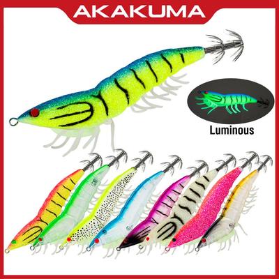Luminous Squid Shrimp 3.5# Soft Bait with Double Umbrella Hook for Sea Fishing