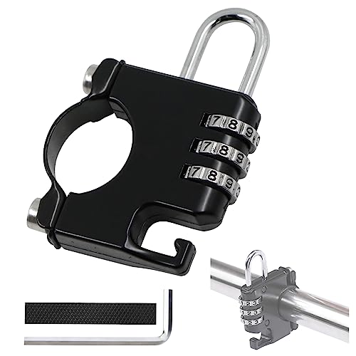 

[Очаровательное украшение] Замок для шлема, держатель для шлема, мотоциклетный шлем, противоугонный замок для шлема, простой в установке, совместимый с 20-25 мм Han