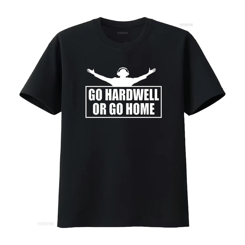 Go Hardwell Or Home T-Shirt Fleißig Unisex Motivierend Arbeit Vintage Grafik Streetwear Stilvoll Homme Unisex Leicht