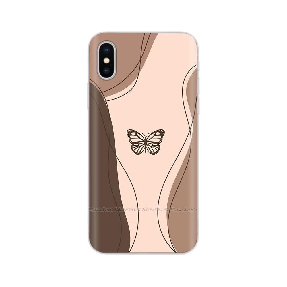 For iPhone X Case For iPhone Xs Case Fashion Soft Silicone Housing For iPhoneX Transparent Phone Back Covers Shell Flowers Coque