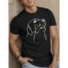 European Size Men's Casual Summer T-Shirt with Unique Dog & Cat Graphic Design - Soft Cotton, Short Sleeve, Round Neck, Lightweight & Breathable