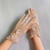 Elegant Thin Sunscreen Gloves Lace Anti-Slip Ice Silk Glove Sun Protection Mesh Breathable Touch Screen Gloves Women Girls