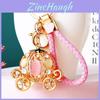 Elegant Cinderella Pumpkin Car Charm Keychain Accessory For Women With Metallic Finish And Colorful Ropes Ideal For Gifts And Special Occasions