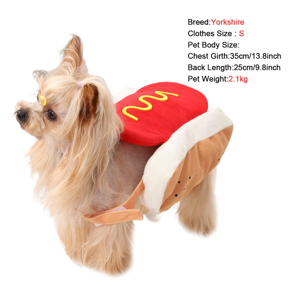 Funny Dog Clothes Halloween Pet Costume For Small Dogs Cat Hot Dog Shaped Dachshund Adjustable Puppy Cosplay Suit Party Apparel
