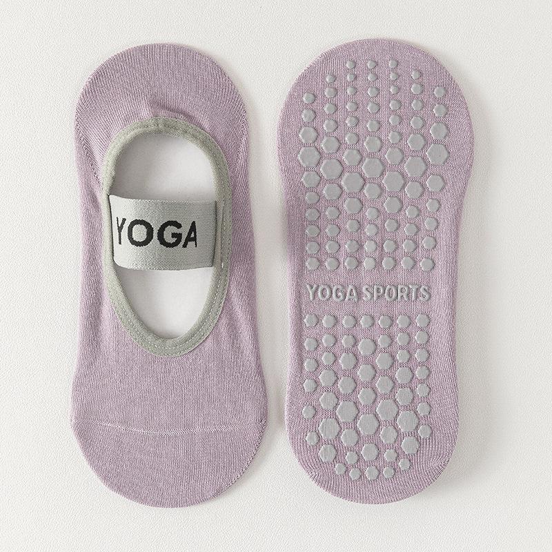

Носки для йоги для женщин, летние тонкие профессиональные спортивные носки для фитнеса в помещении и танцев, противоскользящие и амортизирующие носки-следки для пилатеса 1 pair фиолетовый