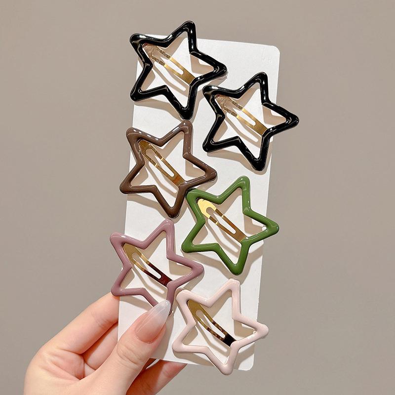Y2K Dopamine Color Pentagram Small Hair Clip for Women & Kids - Cute Bangs & Side Hair Accessory