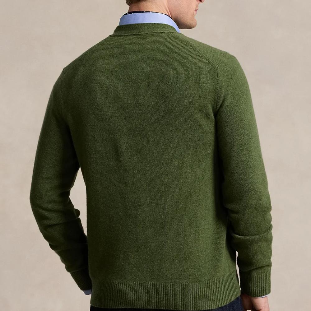 Polo Ralph Lauren FW24 Logo Wool Fashion Knit Sweater Men sweater Olive-Green MNPOSWE16822061-310