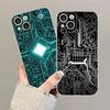 Printed Circuit Board Pattern For IPhone 11 12 13 14 15 16 17 Pro Max Plus Air Transparent Clear Shockproof Case
