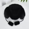 Unisex Faux Fur Aviator Hat Thickened Faux Fox Fur Ushanka with Ear Flaps Warm Winter Outdoor Hat