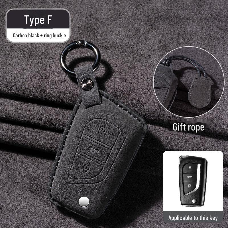 Toyota Wildleder Schlüsselhülle für Camry, Corolla, RAV4, Highlander und mehr. Mit Asia-Drachen-Design.