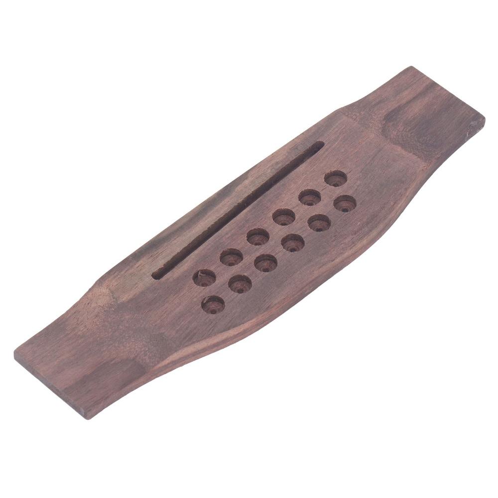 Wood Color Guitar Bridge Replacement Slotted Rosewood Saddle Bridge  12 String Acoustic Guitars