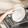 Telescopic Water Trough Drainage Frame Over Sink Drying Rack Expandable Stainless Steel Dish Holder Stink Drainer Rack