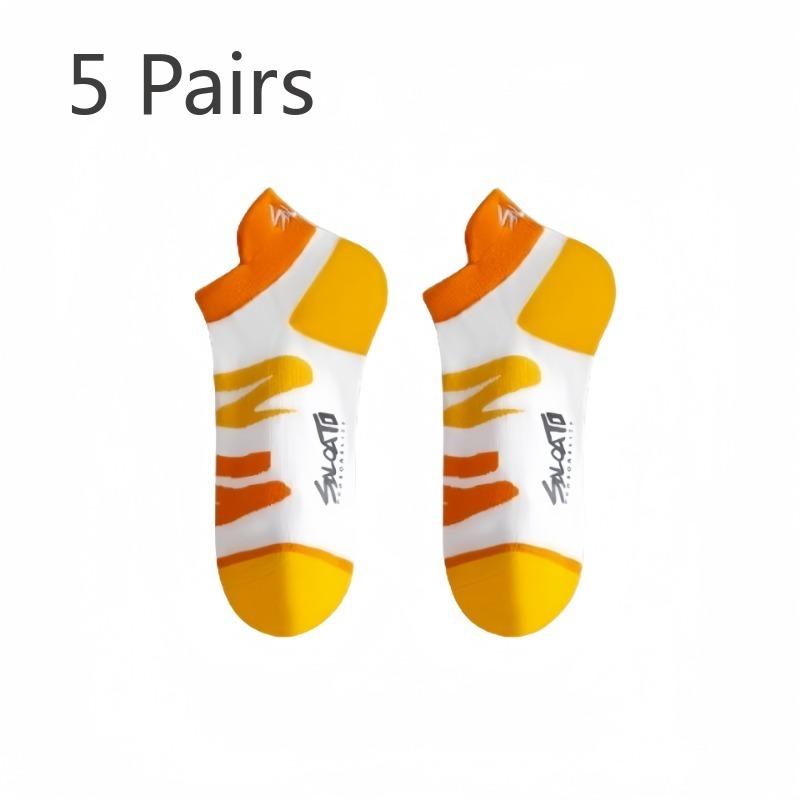 5 Pairs of Women's Spring and Summer Thin Pure Cotton Antiodor Shallow Mouth Short Boat Socks