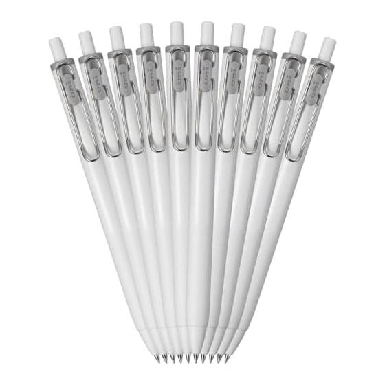 Mitsubishi Pencil Uni-ball One Gel Pen, 0.5mm, Silver Ink, 10-Pack