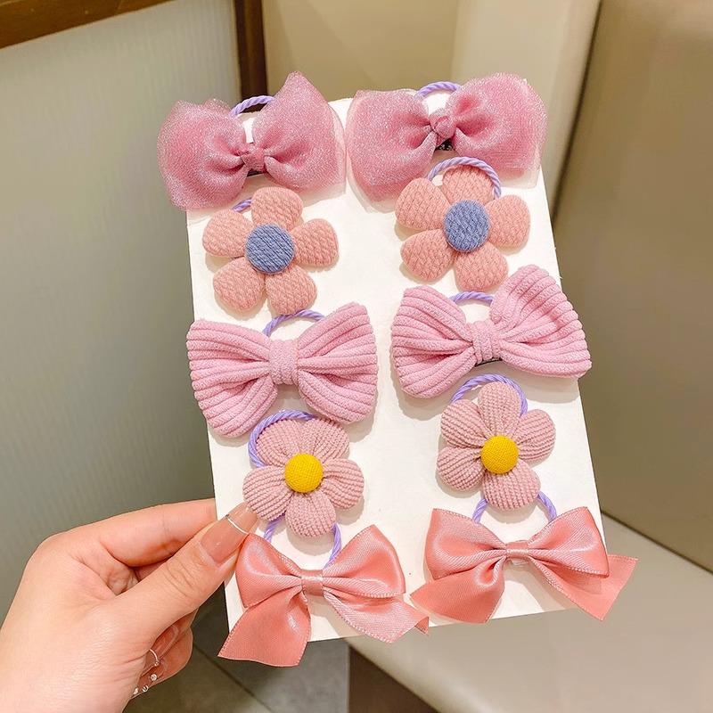 

Colorful Flower Hair Ties & Bow Headband for Girls