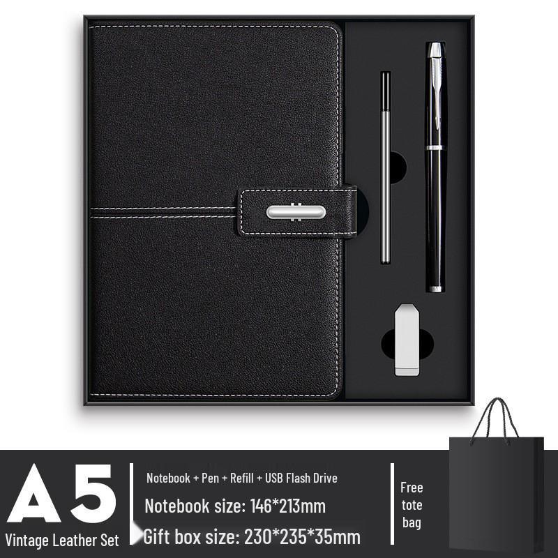 Corporate Gift Set: A5 Notebook, Thermos Cup, B5 PU Diary with Custom Logo