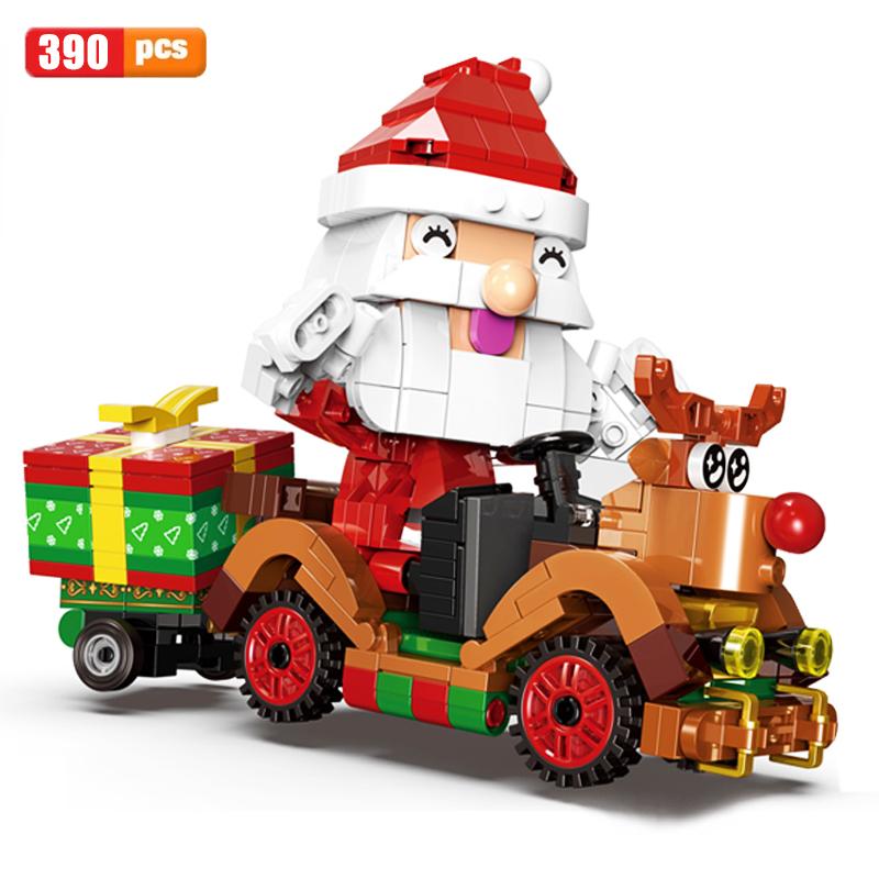 

Дед Мороз Олень Машина Конструктор Креативный Эксперт Мультяшный Дед Мороз Модель Кирпичный Набор Игрушки для Детей Рождественский Подарок With Original Box красный