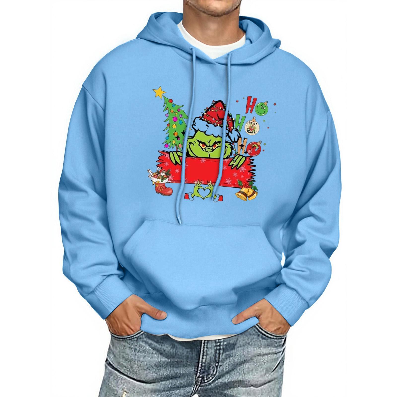 

Мужская толстовка с капюшоном с принтом, с длинным рукавом, повседневный пуловер, худи, толстовка с капюшоном L