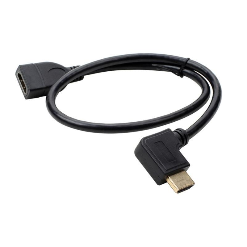 Space Efficient HDTV Extension Cable with 90 Degree L Bend Design for Space Saving and Easy Connection in Tight Space